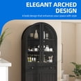 thumbnail image 4 of DEXTRUS 71" Tall Kitchen Pantry with Door & Drawer, Arched Kitchen Pantry Storage Cabinet, Black, 4 of 10