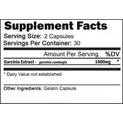 VH Nutrition Garcinia Cambogia Supplement 1400mg - Natural Weight Loss Pills, 60% HCA Extract, Appetite Suppressant, Fat Burner & Metabolism Booster - 60 Capsules