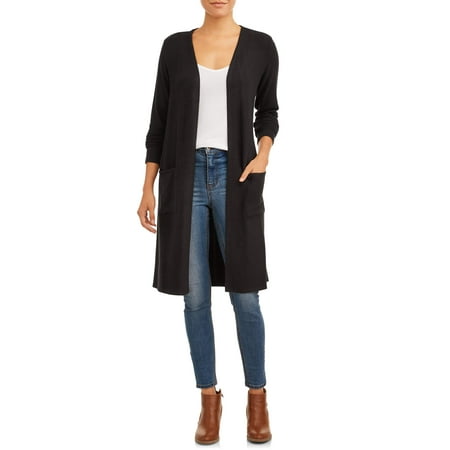 Time and Tru Womens Hacci Duster Cardigan With Pockets