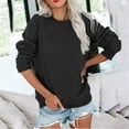 thumbnail image 4 of Huowey Womens Sweatshirt Casual Long Sleeve Top Blouse With Front Pocket Classic Crewneck Pullover Drop Shoulder Lightweight Comfy Fashion Fall Shirt Outwear, 4 of 5