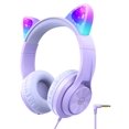 thumbnail image 1 of Auriculares iClever para niños con orejas de gato, LED, se iluminan Meow Donut, 1 of 6