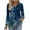 Blue, variant on Women's 2025 Fall Pleated V-Neck Blouse Maple Leaf Season Versatility Ice Rink To Office Transition Button Down Shirt Loose Fit Casual Top Long Sleeve Breathable Poly-Cotton Green XL
