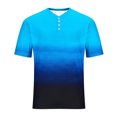 thumbnail image 4 of fatyb Mens Fashion Tshirts Button Short Sleeve Pullover Shirts Summer Casual Basic Tees Tops for Men, 4 of 6