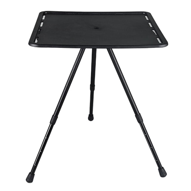 TFixol Table Pliante Légère et Portable en Aluminium pour le Camping, la Randonnée et les Aventures en Plein Air - Hauteur Réglable, Design Carré Noir (Sans Support Lumineux)