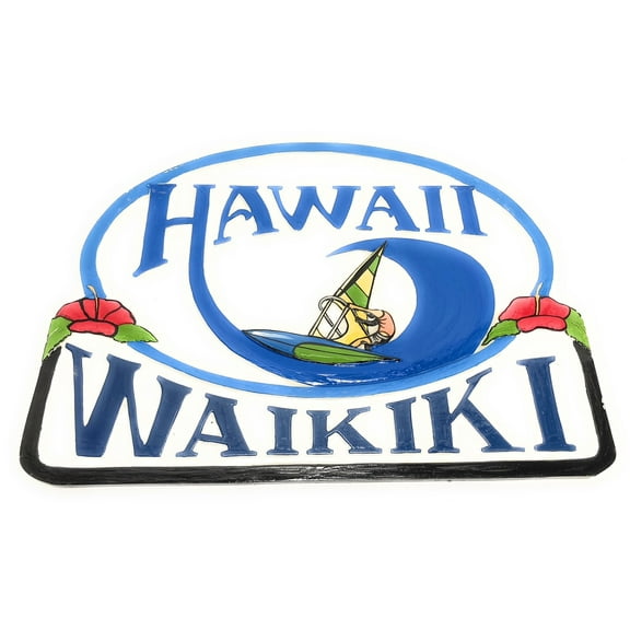 Waikiki, Hawaii Windsurfing Sign 24" - Wall Decor Accents | #ldr06