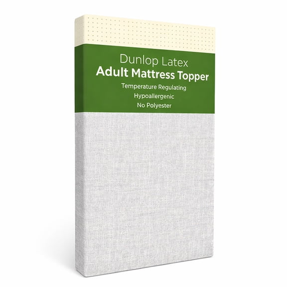 ORGANIC TEXTILES Organic Latex Mattress Topper, GOLS Certified - Heather Grey Cover, No Zipper - (2" Twin - Soft)