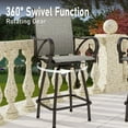 thumbnail image 4 of Summit Living 3 Pieces Outdoor Swivel Bar Stool Bistro Set with 2 Patio Metal Bar Stool Height Chairs and 1 Bistro Bar Table,Black&Grey, 4 of 13