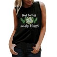 thumbnail image 1 of Gibobby Camisa Blusa informal Chaleco informal Camiseta sin mangas Camiseta sin mangas Camisetas sin mangas con cuello estampado Camisa redonda y camisolas para mujer(Negro,CH), 1 of 5