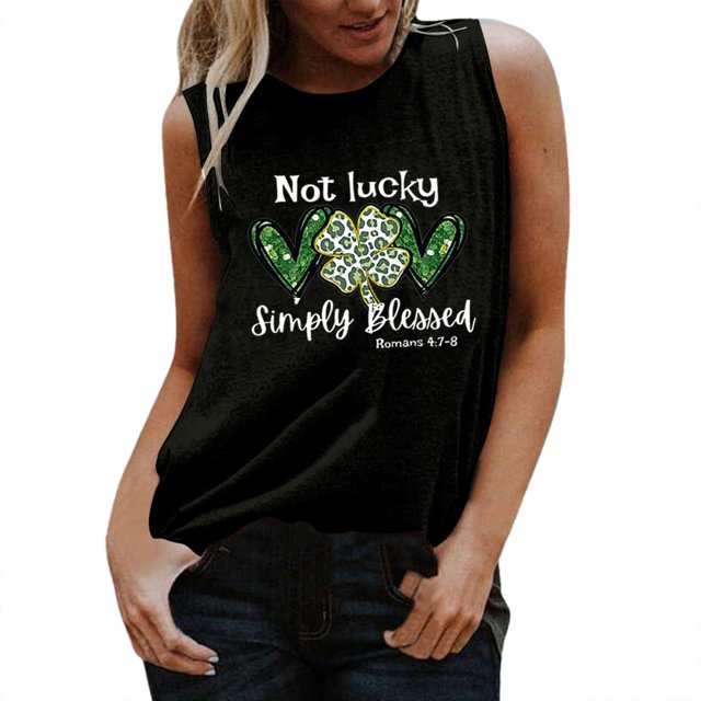 Gibobby Camisa Blusa informal Chaleco informal Camiseta sin mangas Camiseta sin mangas Camisetas sin mangas con cuello estampado Camisa redonda y camisolas para mujer(Negro,CH)