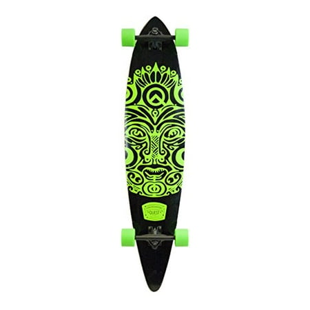 Quest Buena Karma Pintail Longboard Skateboard, Bright Jade Green,