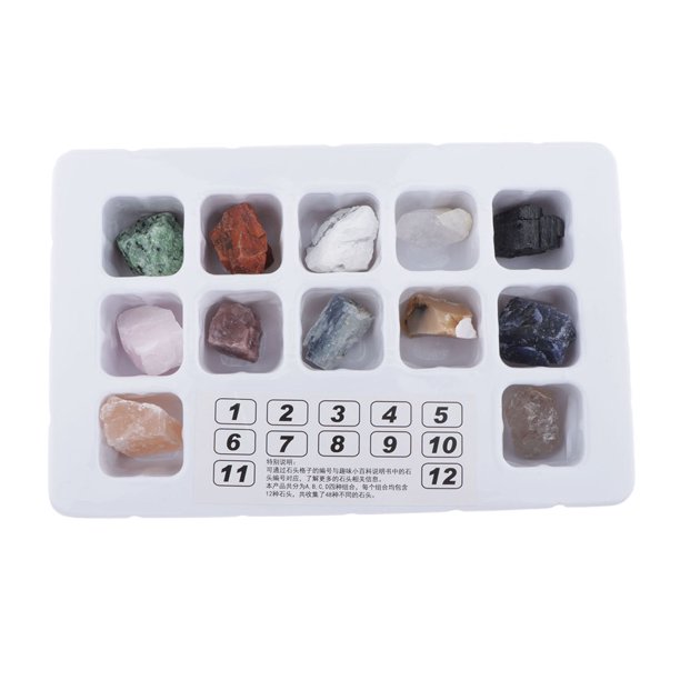 12 Piezas de Minerales Naturales para Niños, Equipo de Ciencia, Educativas, Decoración Del Hogar, Regalos - Estilo A Sunnimix Espécimen mineral de cristales crudos