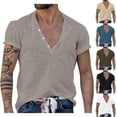 thumbnail image 1 of Chemise à Manches Courtes pour Hommes, Col Rond, Coupe Ample, Mode Décontractée pour Vacances, Plage, Golf, Usage Quotidien, Classique / IhhxPro, Blanc m, 1 of 8