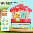 thumbnail image 1 of Juguete interactivo de acuario de jaula de pájaros parlante | Inducción activada por voz | Simulación musical y de luz | Doble movimiento de aves y peces | Recargable | Regalo Educativo de, 1 of 1