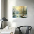 thumbnail image 4 of COMIO Canvas Print Wall Art Winter Forest Landscape with Frozen Lake Nature Wilderness Illustrations Modern Art Rustic Scenic Colorful Multicolor for Living Room, Bedroom, Office, 4 of 5
