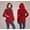 Red, variant on Wool Blend Duffle Coat with Hood-Black-XL