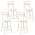 thumbnail image 1 of Costway 4 PCS 24.5" Counter Height Bar Chairs Swivel Bar Stools with Hollow Backrest White, 1 of 8