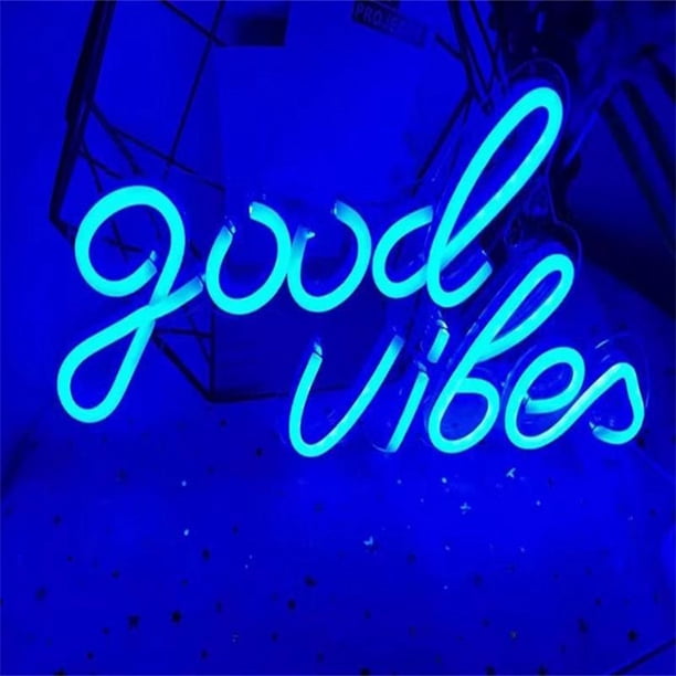 Good Vibes Neon Sign for Bedroom Wall Decor Powered by USB Neon Light
