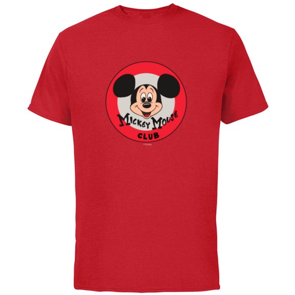 Disney 100 Mickey Mouse Club Logo Color Vintage D100 - Short Sleeve Cotton T-Shirt for Adults - Customized-Red