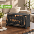Rustic Bread Photo Vintage Black Wooden Single Layer Rustic Large Capacity Bread Box For ...