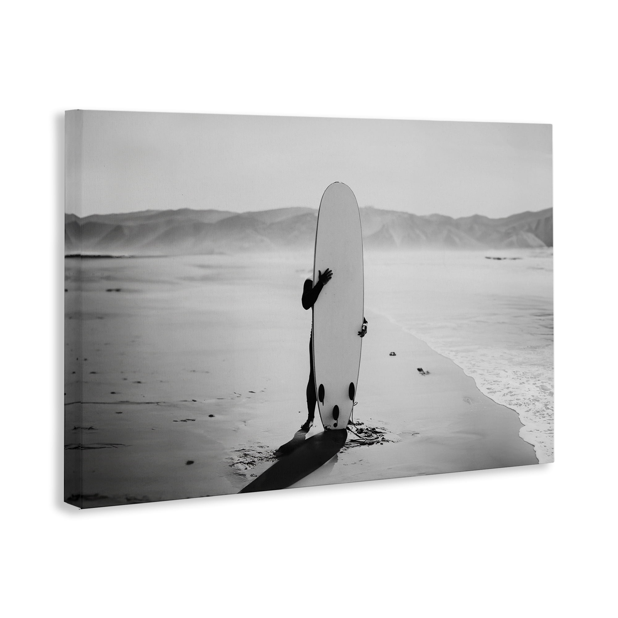 Stupell Industries Hiding with Surfboard Sports Photography Wrapped Canvas Art Print Wall Art, 36 x 24