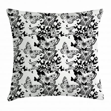 Black And White Throw Pillow Cushion Cover Starry Night Drifter