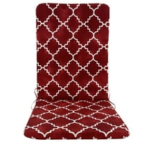 Reversible Rocker Cushion 45x108cm Indoor Outdoor - High Back Pad with Foam Fill 7 Pattern Options Weather Resistant Polyester,45*108*3cm - Red Geometry