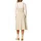 thumbnail image 3 of Vestido midi casual sin mangas de cuello cuadrado y ribete de mujer INSPIRE CHIC en color beige, 3 of 6