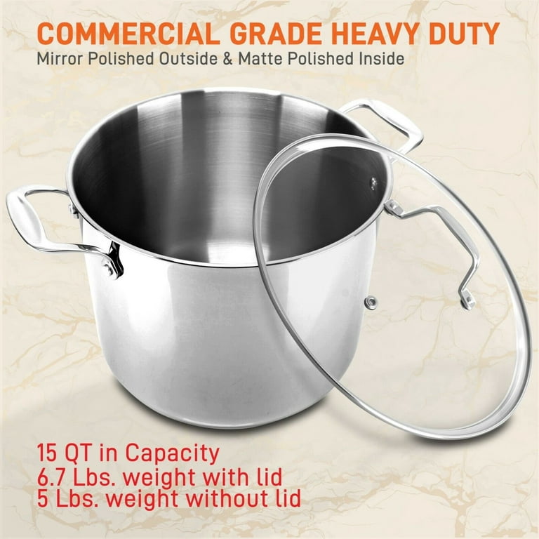 20 Quart Commercial Grade Stainless Steel High Stock Pot Non-Toxic