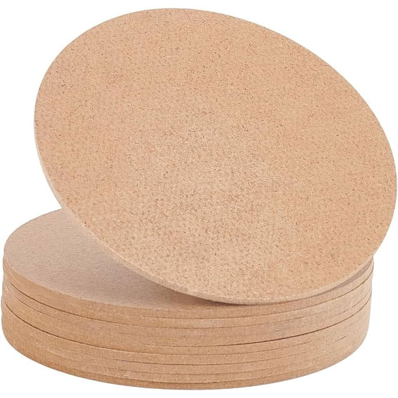 10PCS MDF Wood Chipboard Cut and Paste Book Chipboard Round Wooden Craft Board Craft Fiberboard for Photo Frame Decorative Accessories Crafts Painting Diameter: 4inch