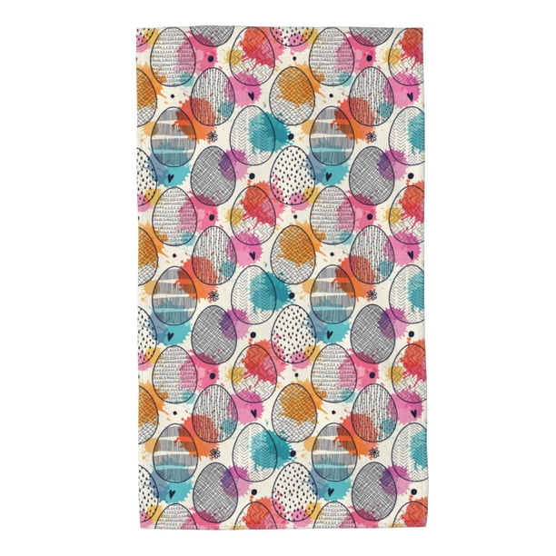 Balery Easter Egg Toalla de Microfibra Premium con Estampado – 27.5x16 pulgadas, Alta Absorción, Suave y Aterciopelada, Secado Rápido