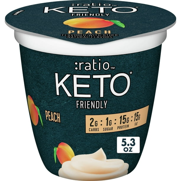 Ratio Keto Friendly Peach Yogurt Cultured Dairy Snack Cup, 5.3 OZ