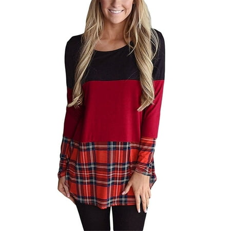 

Women Maternity T-Shirts Long Sleeve Plaid Printed Nursing Tops T-shirt Breastfeeding Tshirts Tee Top Female Dailywear