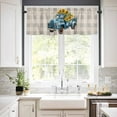 thumbnail image 3 of Blue Truck Yellow Sunflower Kitchen Valances for Windows 60x18 Inch Kitchen Curtains Valances Rod Pocket Summer Botanical Grey Plaid Bathroom Window Valances for Window Treatment Decor, 3 of 6
