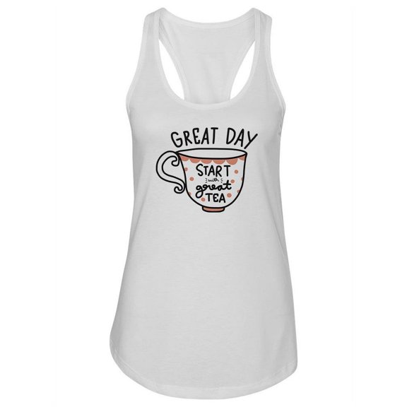 Great Day With Tea Racerback Tank Women -Image by Shutterstock, Female Medium