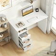 thumbnail image 4 of Gymax 42.5'' Home Office Desk w/ Power Outlet 3 Storage Drawers & Open Compartment, 4 of 10