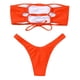 thumbnail image 2 of Gibobby Bañador de Bikini Traje de baño de control Bikini Traje de baño de cintura alta para dos mujeres Conjunto de tankinis(Naranja,CH), 2 of 4