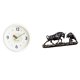 thumbnail image 1 of Reloj de pared moderno con números grandes y movimiento silencioso con figura de toro, escultura de oso y Feng Shui para decoración del hogar y l, 1 of 8