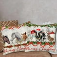 thumbnail image 2 of Merry Christmas Animal Pillow Covers 18 x 18 Inch Set of 2 Farmhouse Antelope Cow Reindeer Horse with Mistletoe Decorative Throw Pillow Cases Cushion Cover for Sofa Couch, 2 of 5
