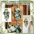 thumbnail image 2 of 18.9in Spring Summer Wreath, Artificial Floral Door Hanger, Front Door Wall Decoration for Home Restaurant, Seasonal Flower Garland, Indoor Outdoor Hanging Accent, 2 of 6
