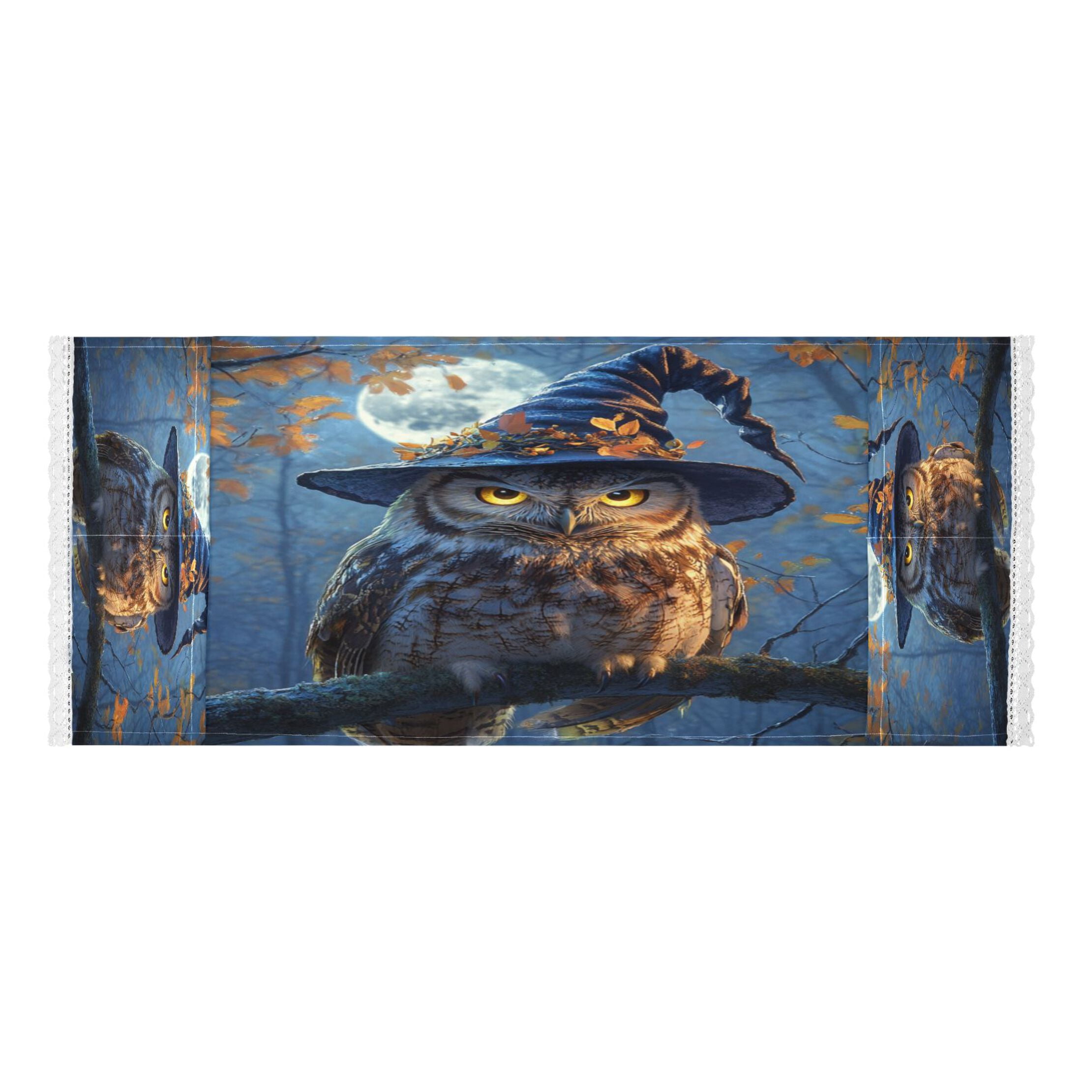 A Wise Old OwlWasher and Dryer Covers Dust-Proof and Oil Resistant Fridge Cover with 4 Storage Pockets Washing Machine Top Cover for Laundry Kitchen Home 51.2 x 22 In