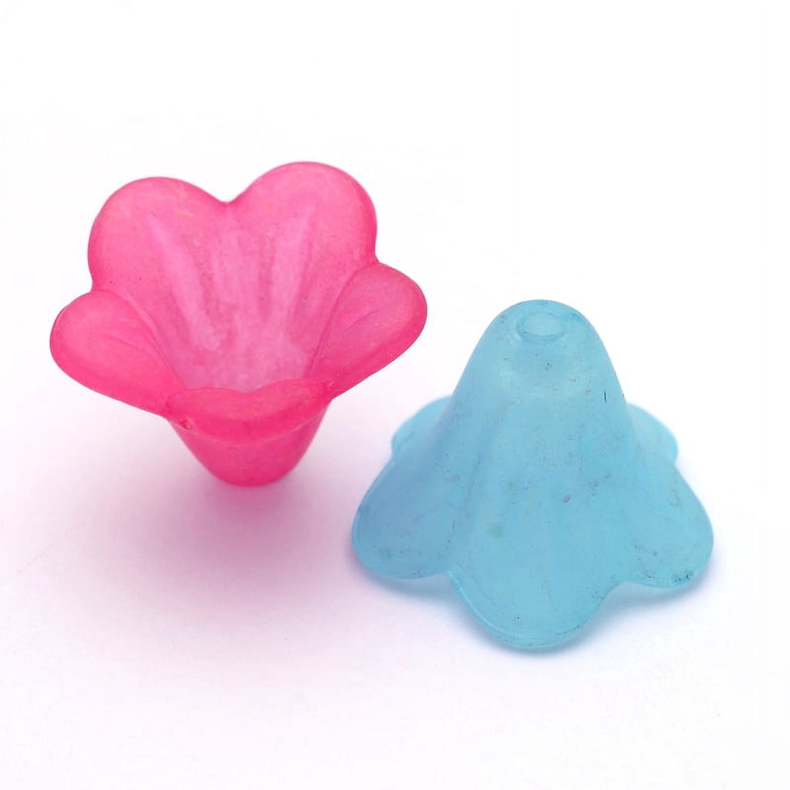 Frosted Acrylic Beads Flower Mixed color 10x13.5mm Hole: 1.8mm 1600pcs/500g