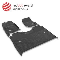 3W Floor Mats for Ford F150 SuperCrew Cab (2015-2020) Heavy Duty 1st & 2nd Row Bucket Seating TPE Floor Liner Custom Fit Car Mats, Black