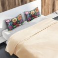 thumbnail image 5 of Yayeee Pillowcase Standard Size Set of 2 Satin Wrinkle Resistant Envelope Pillow Case, Vibrant Flowers Pattern, 5 of 8