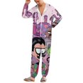 thumbnail image 2 of Teen Titans Go Women Men Pajamas Zipper Onesie Jumpsuit Hooded One Piece Sleepwear, 2 of 8
