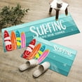 thumbnail image 5 of Summer Kitchen Rugs and Mats Set of 2, Colorful Surfboard on Teal Wood Grain Non-Slip Floor Doormat Comfort Area Runner Rug and Mat, Beach Sports Indoor Entrance Carpet Home Decor, 5 of 6