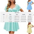 thumbnail image 3 of Dresses for Women Plus Size Ndbuld Women Spring Summer Short Sleeve High Waist Ruffle Back Bow Vacation A Line Dress Black L, 3 of 6