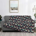 thumbnail image 2 of Honeii Bohemian Chicken print throw blanket, crafted from cozy cotton flannel, offers versatile home decor as a bedding suitable for all seasons.-50"x40", 2 of 6