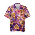 thumbnail image 3 of Camisa hawaiana con estampado 3D de perro y pizza divertida para hombre, camisas de verano con solapa, blusas de manga corta a la moda, blusas de gran tamaño con botones, 3 of 5