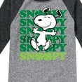 thumbnail image 3 of Snoopy Clover Dance - Toddler And Youth Raglan Graphic T-Shirt, 3 of 5