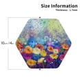 thumbnail image 3 of Kll Hexagon Drink Coasters Set Of 4,Pu Leather Absorbent Coasters Set Decorative Coffee Cup Coasters Housewarming Gift For Home Decor-Spring Flower Seasonal, 3 of 9